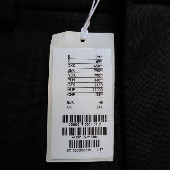 COS skinny black pants 32R NWT - Picture 3 of 5